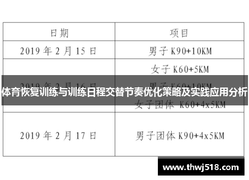 体育恢复训练与训练日程交替节奏优化策略及实践应用分析